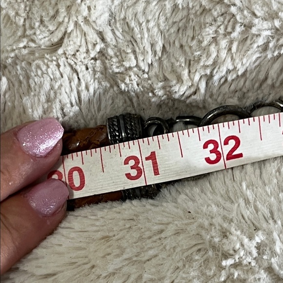Chic Braided Brown Belt with Intricate Silver Accents main image 6